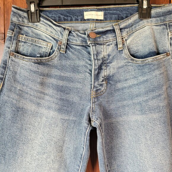 Oliver Logan Jeans Women 27 Medium Wash Vintage Button Fly Stretch Denim Pants - Picture 3 of 9